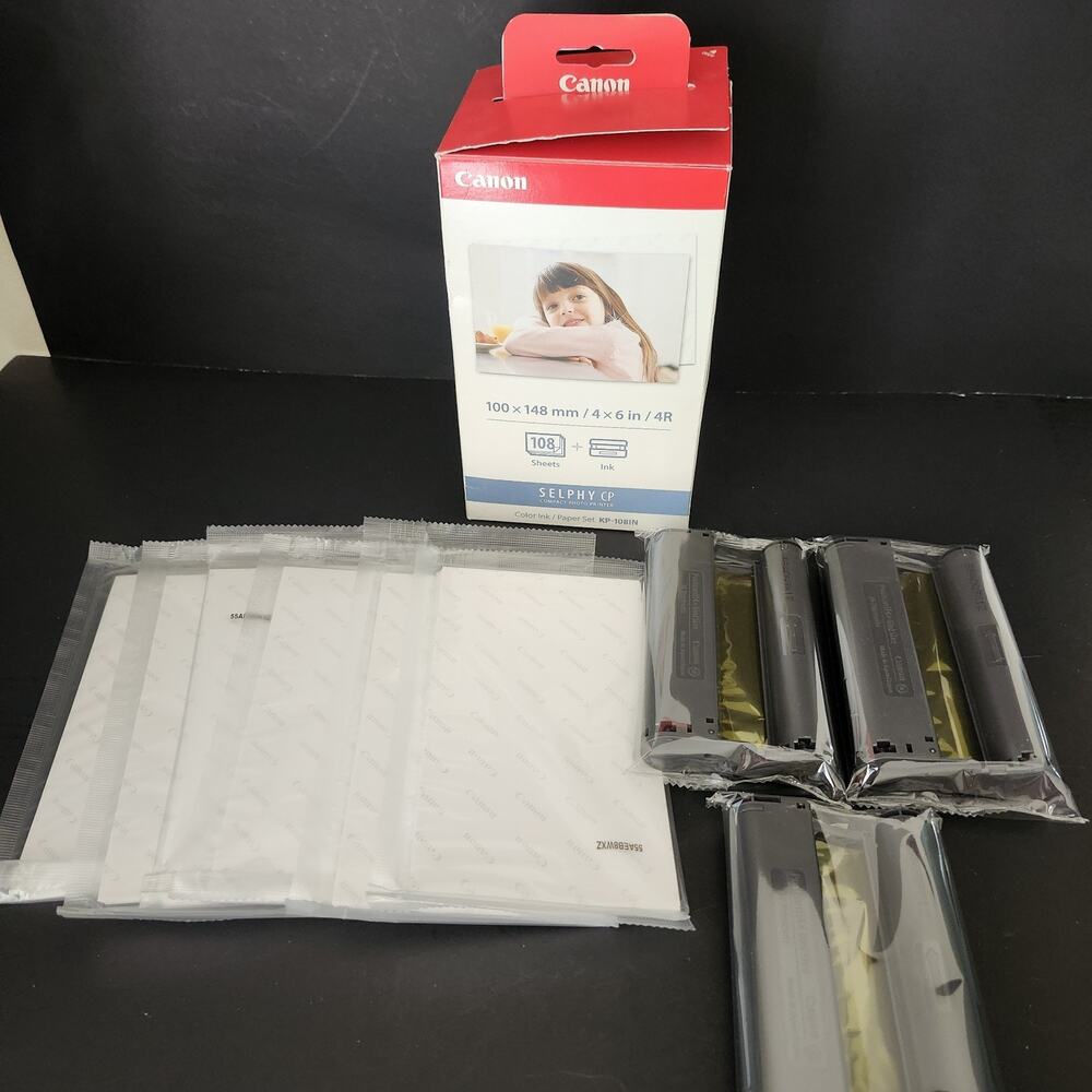 New Canon Selphy CP Color Ink / Paper Set KP-108IN - Picture 5 of 7